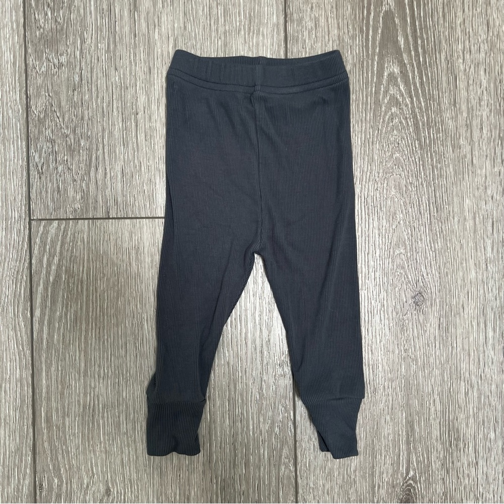 LITTLE BIPSY RIBBED LEGGINGS PEWTER GREY 3-6MO
